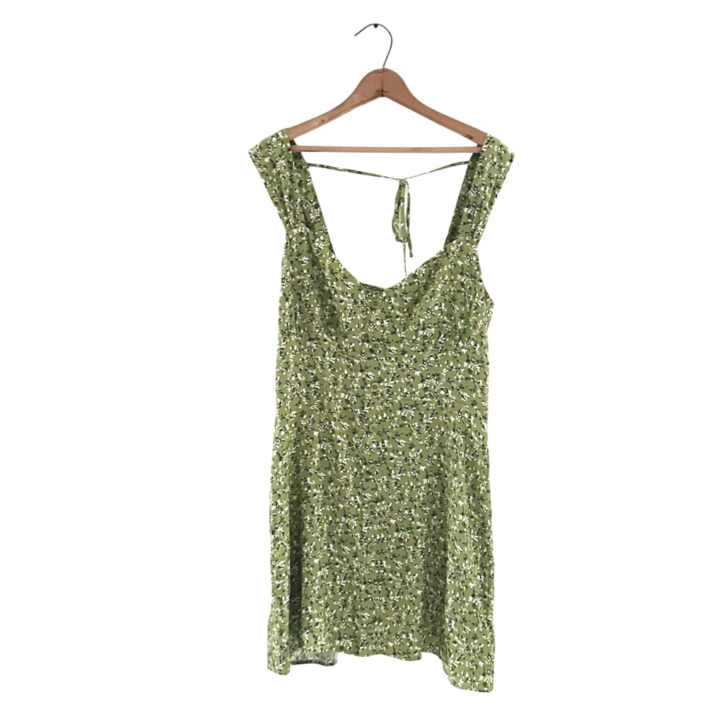 Reformation Green Lorelei‎ Samantha Floral Print Mini Dress Size 12